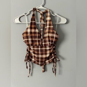 Plaid Halter Top